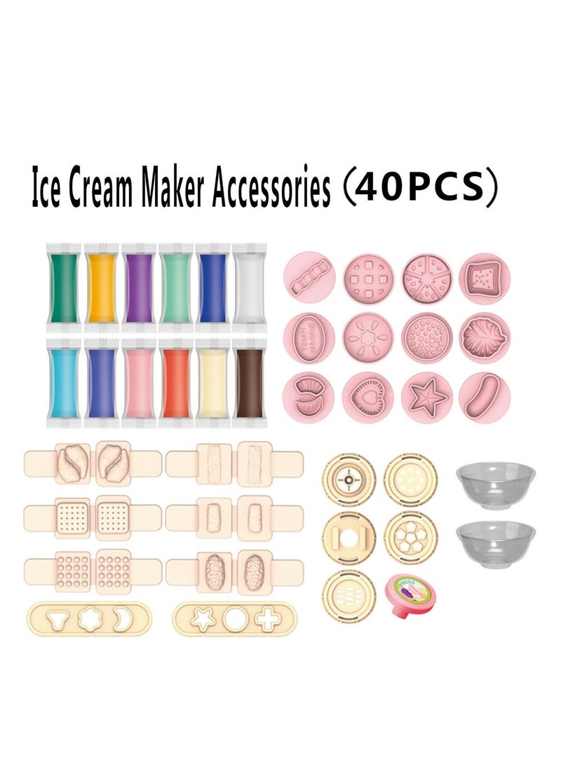 أرابايت آلة صنع الآيس كريم بنفسك مع مجموعة الوحل للأطفال، طين ملون غير سام وغير لاصق، طين بلاستيسين، هدايا حفلات لتخفيف التوتر وفكرة هدية رائعة. - Image 4